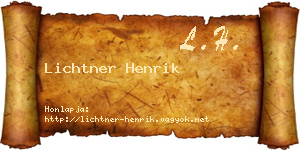 Lichtner Henrik névjegykártya